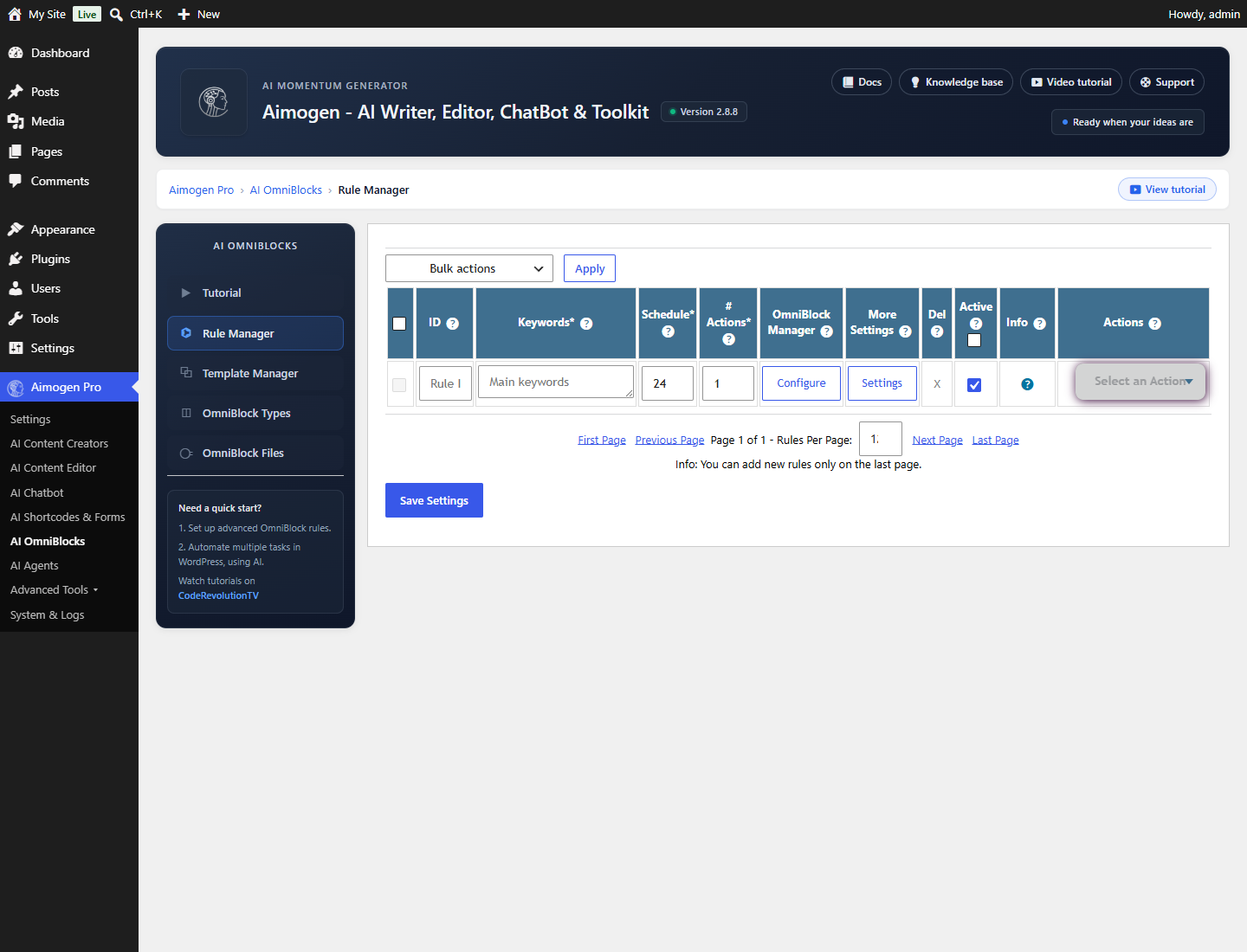 Aimogen Pro > AI OmniBlocks builder